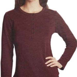 Ladies Vintage America Roll-Tab Striped Henley